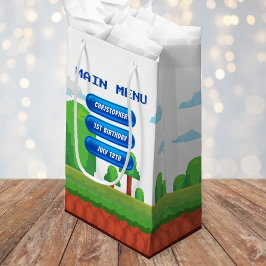 Sacola Para Presentes Pequena Primeiro aniversario do Menu Vídeo Retroativo