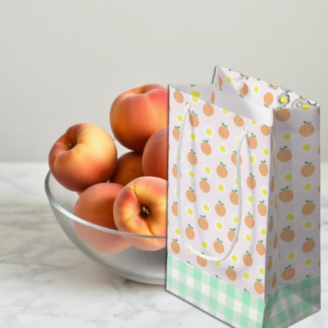 Sacola Para Presentes Pequena Primeiro aniversario Peach doce (Criador carregado)