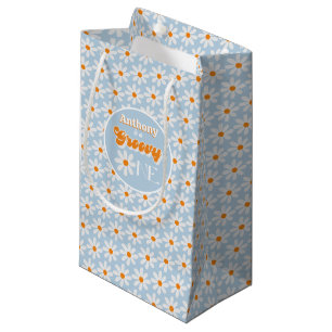 Sacola Para Presentes Pequena Primeiro aniversario Retro Groovy One Boys
