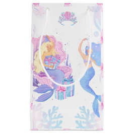 Sacola Para Presentes Pequena Princess & Mermaid Birthday Invitation Card