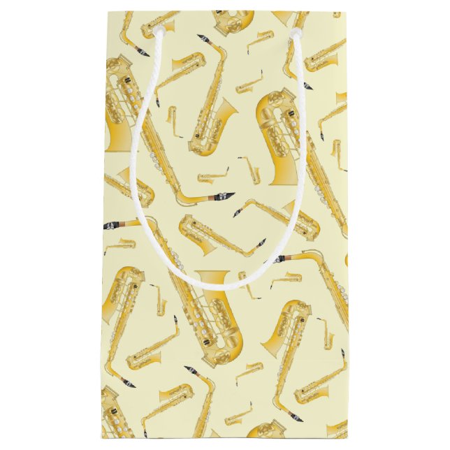 Sacola Para Presentes Pequena Professor de Bandas Musical Saxofone (Frente)