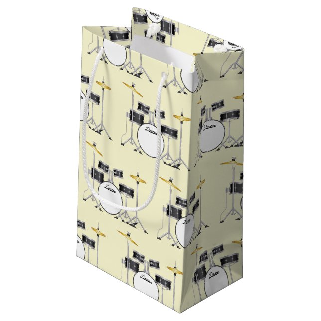 Sacola Para Presentes Pequena Professor de Conjunto de Tambores (Verso inclinado)