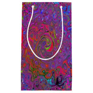 Sacola Para Presentes Pequena Psicodélica Groovy Magenta Retro Líquido