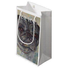 SACOLA PARA PRESENTES PEQUENA PUG DOCE E FOFO