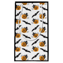 Pumpkin E Bat Patterno Jack O Lanterna Preto