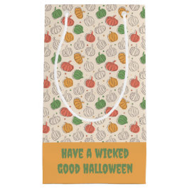 Sacola Para Presentes Pequena Pumpkin Halloween amarelo laranja