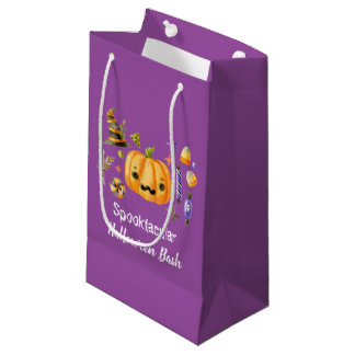 Sacola Para Presentes Pequena Pumpkin Spooktacular do Halloween Bash Party Puro