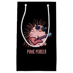 Sacola Para Presentes Pequena Punk Porker Funny Punk Rocker Pun Pun Dark BG