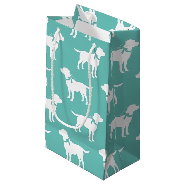 Sacola Para Presentes Pequena Puppy Labrador Preto (Frente inclinada)