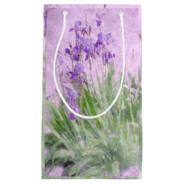 Sacola Para Presentes Pequena Purple Irises Watercolor -