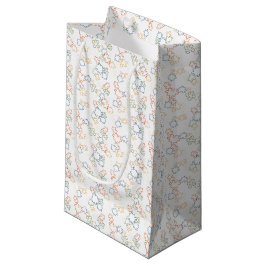 Sacola Para Presentes Pequena Puzzles - Contorno de Outono Fundo Branco