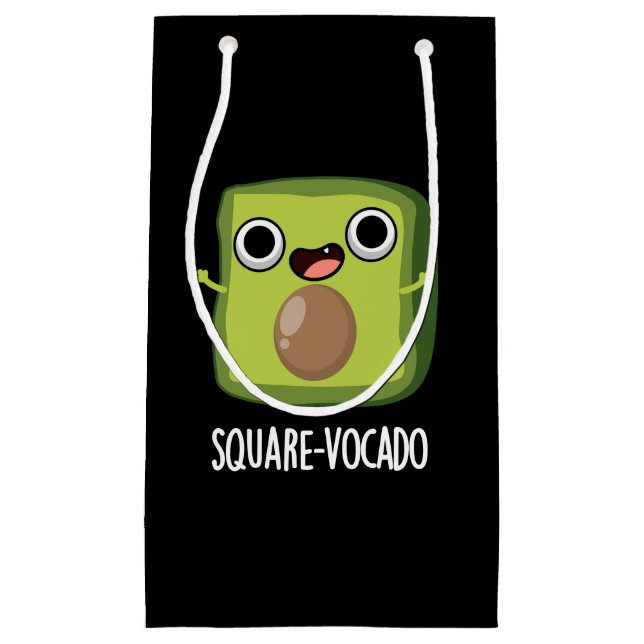 Sacola Para Presentes Pequena Quadrado Engraçado Engraçado Avocado Puns Escuros  (Frente)