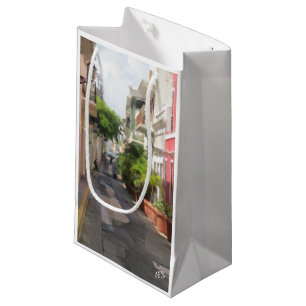 Sacola Para Presentes Pequena Quieto pouca rua de Puerto Rico