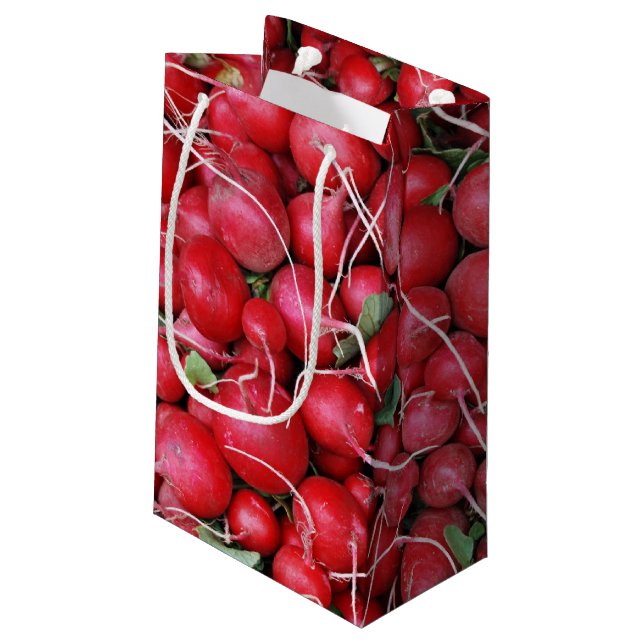 Sacola Para Presentes Pequena Rabanetes vermelhos (Verso inclinado)