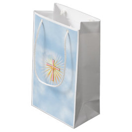 Sacola Para Presentes Pequena Raios de Luz da Cruz Religiosa