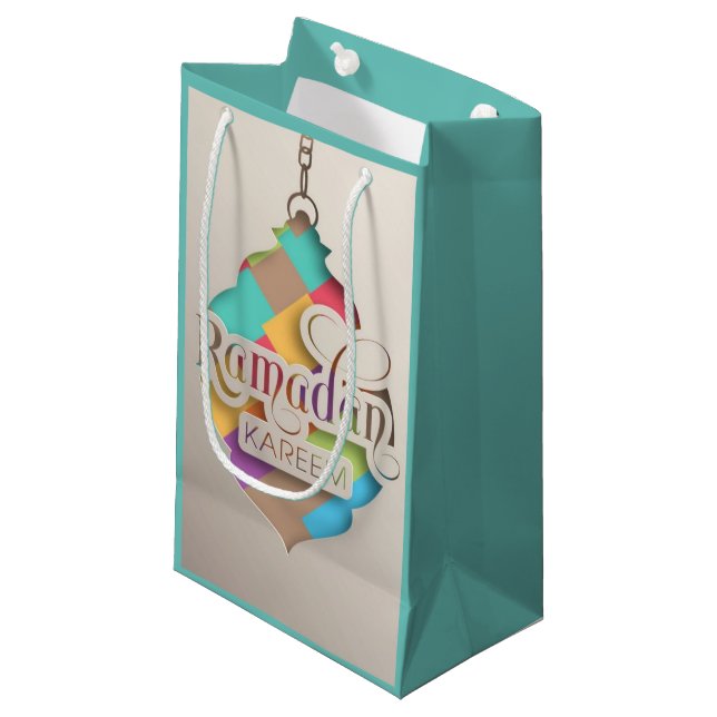 Sacola Para Presentes Pequena Ramadan kareem (Frente inclinada)