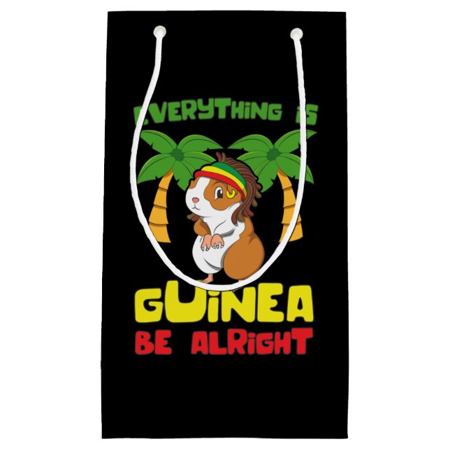 Sacola Para Presentes Pequena Rasta Guiné Pig (Frente)