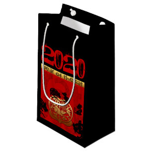 Sacola Para Presentes Pequena Rat Chinês personalizado de Ano Novo Zodiac Bithd