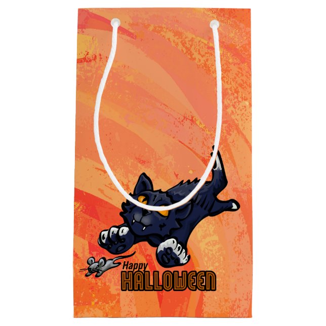 Sacola Para Presentes Pequena Rato e Gato de Animais Loucos (Frente)