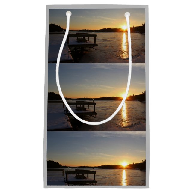 Sacola Para Presentes Pequena Reflexão congelada (Frente)