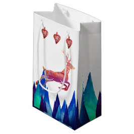 Sacola Para Presentes Pequena Reindeer, Montanhas, Brinquedos Feriados