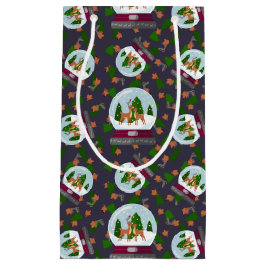 Sacola Para Presentes Pequena Reindeer Snow Globes