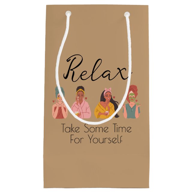 Sacola Para Presentes Pequena Relaxe Spa Themed Gift Bags (Frente)