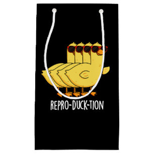 Sacola Para Presentes Pequena Repro-duck Engraçado Pum Animal Pun Dark BG