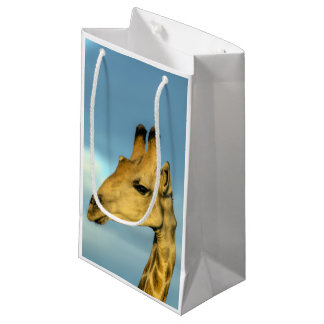Sacola Para Presentes Pequena Retrato de Girafa