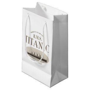 Sacola Para Presentes Pequena RMS Titanic Ghost Ship Sepia Small Gift Bag White