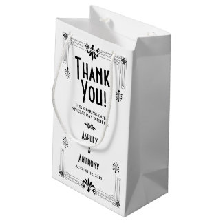 Sacola Para Presentes Pequena Roaring Twenties Art Deco Weding Bag de Boas-vinda