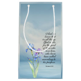 Sacola Para Presentes Pequena Romanos 8:28 Iris Watercolor