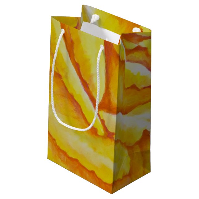 Sacola Para Presentes Pequena Rosa amarelo (Verso inclinado)