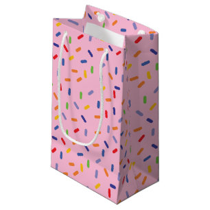 Sacola Para Presentes Pequena Rosa claro de Confetti Colorida
