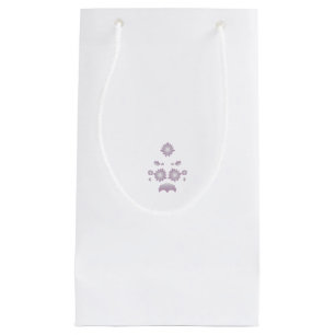 Sacola Para Presentes Pequena Rosa decorativo de leite branco