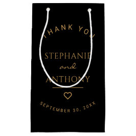 Sacola Para Presentes Pequena Rosa Minimalista com Casamento Moderno do Coração