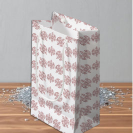 Sacola Para Presentes Pequena Rosa rosa rosa Dourada Floco de neve Winter Sweet 