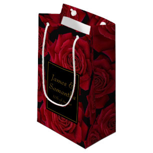 Sacola Para Presentes Pequena Rosa vermelha elegante -