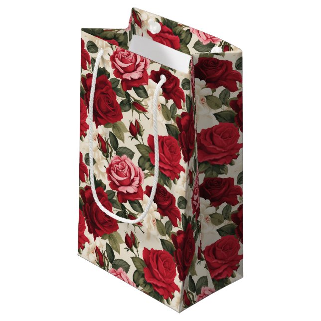 Sacola Para Presentes Pequena Rosa vermelha Gift Bag (Frente inclinada)