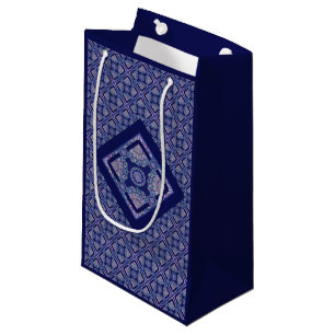 Sacola Para Presentes Pequena Rosace Azul