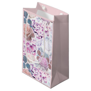 Sacola Para Presentes Pequena Rosas de aquarelas e híbridos.