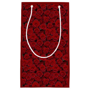 Sacola Para Presentes Pequena Rosas vermelhas Brilhantes - Pequena barra de pres
