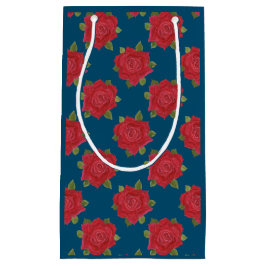 Sacola Para Presentes Pequena Rosas vermelhas românticas na barra de presentes m