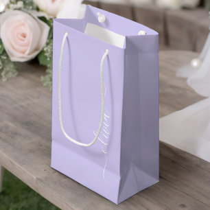 Sacola Para Presentes Pequena Roxo Lavanda Moderno Nome Monograma Feminino em Le