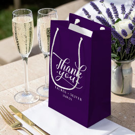 Sacola Para Presentes Pequena Roxo | Obrigado no Casamento Minimalista