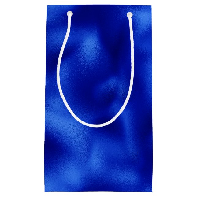 Sacola Para Presentes Pequena Royal Blue Foil Hanukkah (Frente)