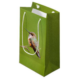 Sacola Para Presentes Pequena Rufous Hummingbird no Ramo Lilac da Califórnia