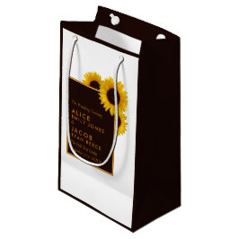 Sacola Para Presentes Pequena Rustic Country Sunflower - Casamento Floral