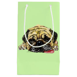 Sacola Para Presentes Pequena Saca de Presente de Cachorro Pug Engraçado - Suas