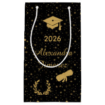 Saca de Presente de Formatura Preto e Dourado Eleg